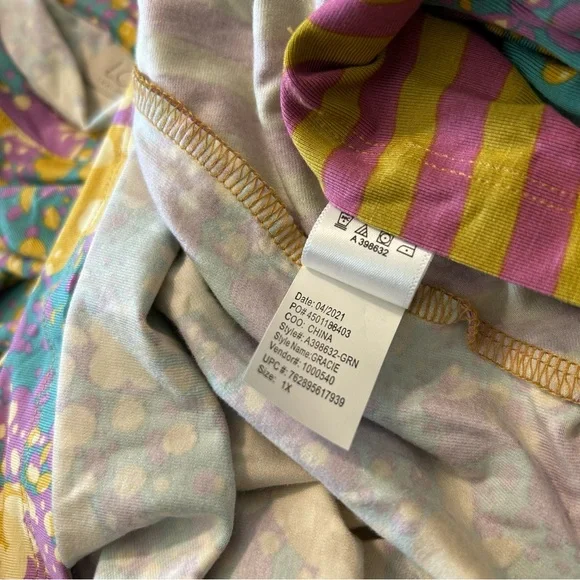 LOGO by Lori Goldstein Multicolor Floral and Striped Blouse - Picture 7 of 7